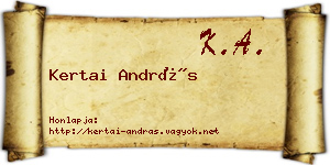 Kertai András névjegykártya