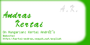 andras kertai business card